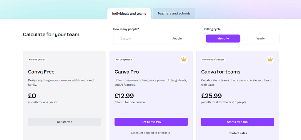 canva pricing