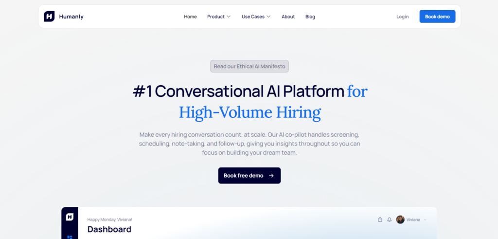 Humanly.ai - Top 5 AI Hiring Software 