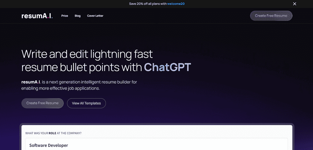 resumeAI - best AI for resume writing