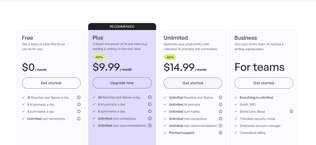 Wordtune  - Grammarly alternatives